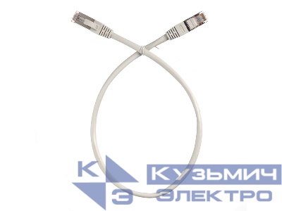 Патч-корд FTP4 cat.5e, 0.5м, литой коннектор, серый, Netko CKC