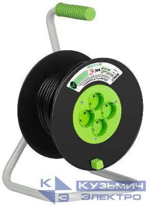 Удлинитель на пластик. катушке 4х40м без заземл. KAT-2x1.5-40m Greenline ПВС 2х1.5 Эра Б0065088