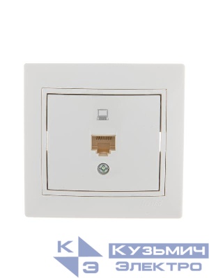 Розетка компьютерная 1-м СП Mira RJ45 бел./бел. LEZARD 701-0202-139