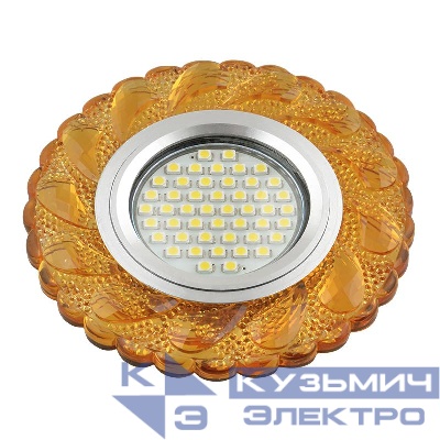 Светильник DLS-L147 GU5.3 GLASSY/GOLD GU5.3 встраив. доп. светодиод. подсветка 3Вт без лампы стекло Fametto UL-00003897