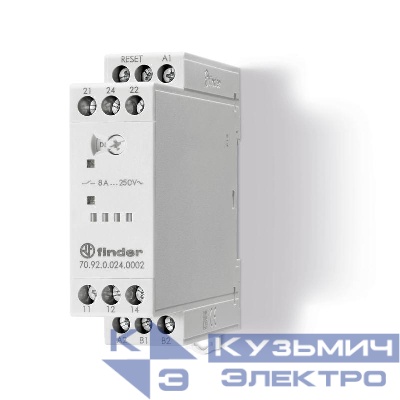 Реле термисторное (PTC) с/без память отказов 24В AC/DC выход 2СO 8A Ш=22.5мм IP20 FINDER 709200240002