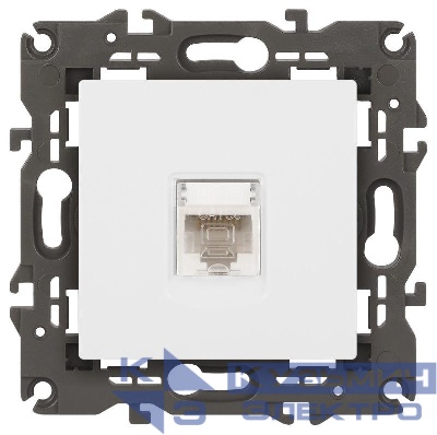 Розетка компьютерная Elegance 14-3107-01М RJ45 матов. бел. Эра Б0065763