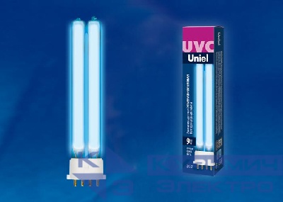 Лампа люминесцентная ультрафиолетовая бактерицидная ESL-PL-9/UVCB/2G7/CL спектр UVC 254нм картон Uniel UL-00004683