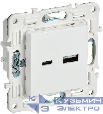 Розетка USB A+C 18Вт SKANDY SK-R13W арктич. бел. IEK SK-U22-018-K01