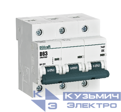 Выключатель автоматический 3п B 63А 10кА ВА-201 DEKraft 13041DEK