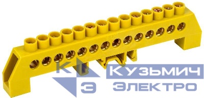 Шина PE "земля" в комб. DIN-изол. "Стойка" ШНИ-8х12-14-КС-Ж IEK YNN10-812-14DP-K05