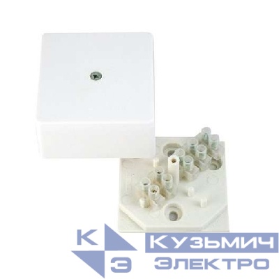 Коробка распределительная ОП 75х75х30мм с клемм. бел. HEGEL КРК2702