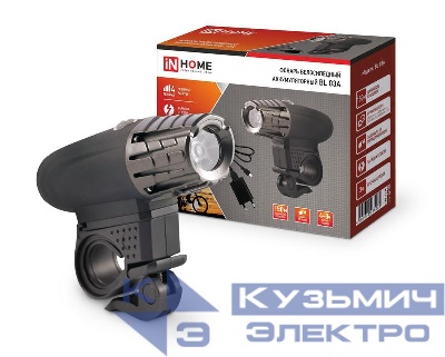 Фонарь аккумуляторный велосипедный BL 03А LED 3Вт 300лм 4 режима с ЗУ 220В черн. IN HOME 4690612035239
