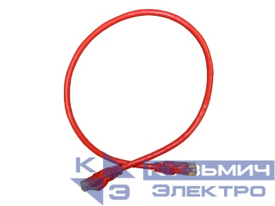 Патч-корд UTP4 cat.6a, 0.5м, литой коннектор, красный, Netko CKC