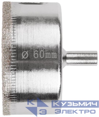 Коронка кольцевая алмазная по кафелю и стеклу 60х50мм КУРС 16294