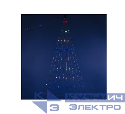 Гирлянда LED "Лучи росы" ULD-E0200-200/STA MULTI IP44 2м 10 нитей 200 диодов разноцвет. свет провод прозр. Uniel UL-00007284