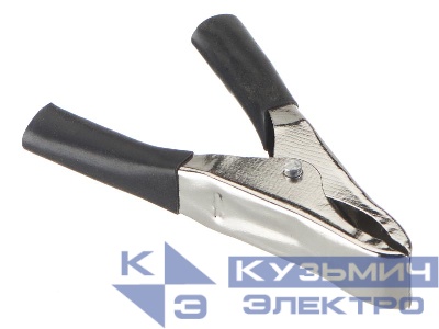 Зажим "крокодил", 20A, черный, L=73±5мм, NETKO Optima