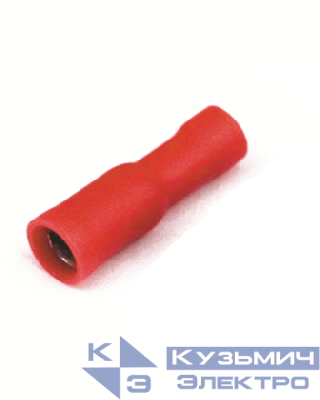 Наконечник цилинд. "розетка" 0.25-1.5кв.мм отв. d4 кр. (уп.50шт) DKC 2A69P