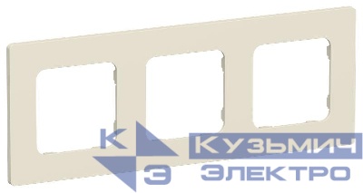 Рамка 3-м СП FLITE РУ-3-К-ФлСл сливочный IEK FI-M32-32-20-K86