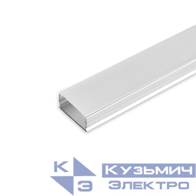 Профиль накладной SAB262 с матов. экраном 2 заглушками 2 крепежами в комплекте алюм. серебр. SAFFIT 55248