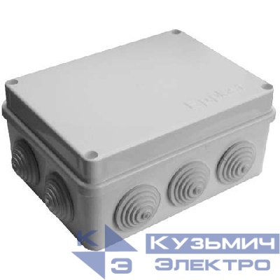 Коробка распределительная ОП 150х110х70мм IP54 10 выходов 10 гермовводов. крышка на винтах сер. Epplast 210314