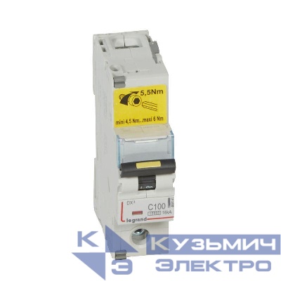 Выключатель автоматический модульный 1п C 100А 16кА DX3 10000 1.5мод. 230/400В Leg 409141