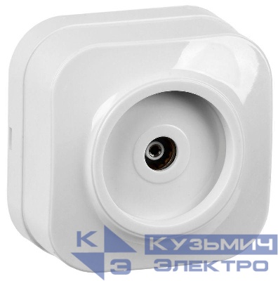 Розетка телевизионная TV 1-м ОП Glory РТВ20-ХБ бел. IEK EAH10-K01