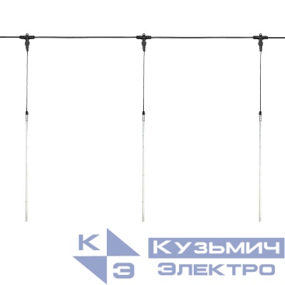 Гирлянда светодиодная "Тающие сосульки" 10шт х 50см шаг 100см 600LED тепл. бел. 24В провод каучук черн. соединяется Neon-Night 256-427