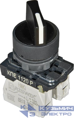 Переключатель КПЕ-1120-Р УХЛ3 2НО+НЗ 10А IP40 рукоятка на 2 положения с фиксацией d посадочного отверст. 22мм черн. ЭЛЬКОМ A8012-79689292