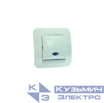 Переключатель проходной 1-кл. СП Lillium N 10А IP20 с подсветкой бел. Makel 55025