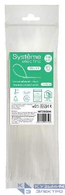 Стяжка кабельная 300х3.6 бел. (уп.100шт) SE IMT30036W