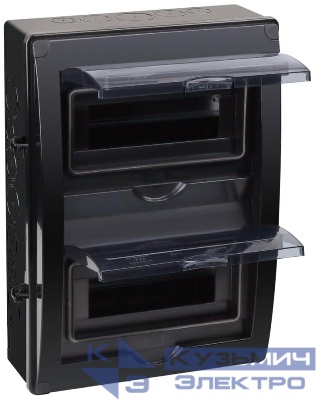 Щиток отркрытая проводка на 20 модулей с 2 вертик.дверцами 390х302х120мм черный IP65 УХЛ1 Ruvinil 69020Ч