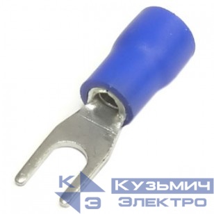 Вилочный кабельный наконечник SV 2-3 (НВИ d=3.2мм) 1,5-2,5мм2, изолированный, синий, 100шт., NETKO Optima
