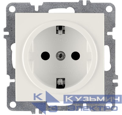 Розетка 1-м СП LAVIN/KAREN 16А IP20 с заземл. механизм бел. ARVIA 50 01 1000 217