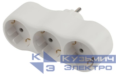 Разветвитель 3-м с заземл. 16А IP20 SPx-3e-W бел. Эра Б0053479