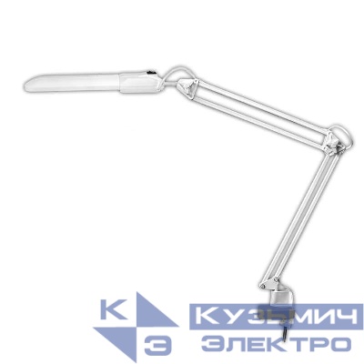 Светильник Дельта настол. на струбцине с ЭПРА 11Вт с лампой КЛЛ 2G7 бел. Трансвит 132