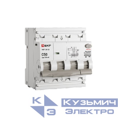 Выключатель автоматический дифференциального тока 4п (3P+N) C 50А 300мА тип AC 6кА АВДТ-63N (S) селективный электронный PROxima EKF D63N46ES50C300
