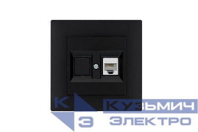 Розетка компьютерная CAT 5+гнездо Karea RIZZ STAR чер. Makel 88054035