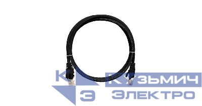Шнур коммутационный кат.5E (класс D) U/UTP 4 пары 24 AWG (7х0.205мм) 100МГц 2хRJ45 (8P8C) T568B заливной с защ. защелки мж BC чистая медь LSZH нг(А)-HFLTx черн. 0.15м NIKOMAX NMC-PC4UD55B-001-C-BK