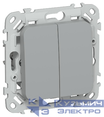 Выключатель проходной 2-кл. СП FLITE ВС62-1-0-ФлС 10А механизм сер. IEK FI-V22-0-10-1-K03