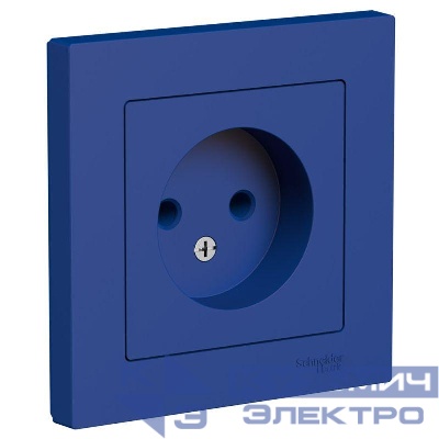 Розетка AtlasDesign 16А без заземл. в сборе аквамарин SE ATN001140