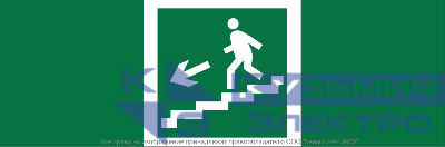 Знак безопасности NPU-3413.E14"Напр. к эвакуац. выходу по лестн. вниз (лев.)" Белый свет a16525