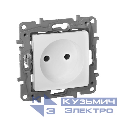 Розетка 1-м СП Etika 16А IP20 250В 2P без заземл. немецк. стандарт винтов. клеммы механизм бел. IEK 672220