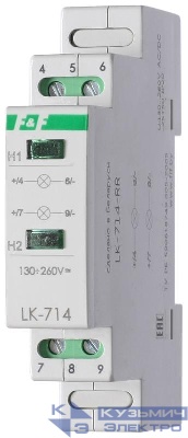 Указатель напряжения LK-714 (сигнализация наличия 2-х напр. 35мм 230В IP20 монтаж на DIN-рейке) F&F EA04.007.003