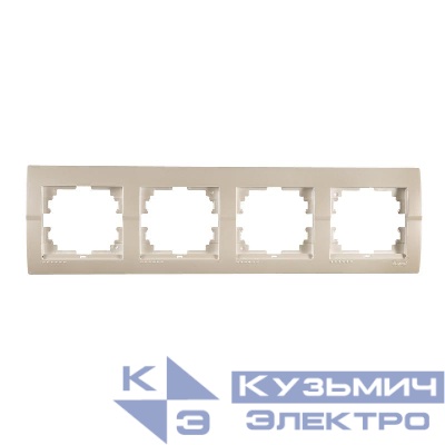 Рамка 4-м Deriy горизонт. жемчуж./бел. метал. LEZARD 702-3000-149