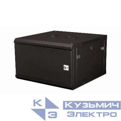 Шкаф телекоммуникационный настен. 19дюйм 6U 368х600х600мм дверь метал. черн. Datarex DR-641101