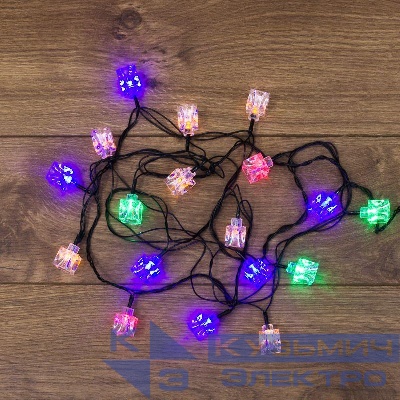 Гирлянда светодиодная "Кубики" 2.8м 20LED мультиколор 2Вт IP20 с контроллером 8 режимов Neon-Night 303-061