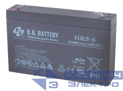 Аккумулятор 6В 9А.ч HR 9-6 B.B. Battery