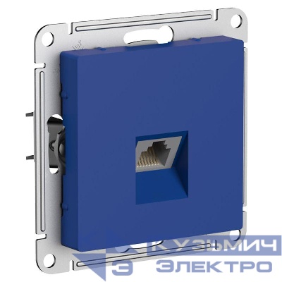 Розетка компьютерная AtlasDesign RJ45 кат.5E механизм аквамарин SE ATN001183