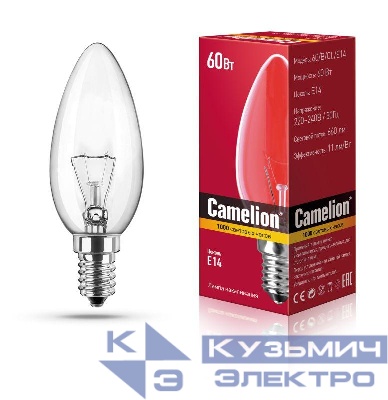 Лампа накаливания MIC B CL 60Вт E14 Camelion 9870