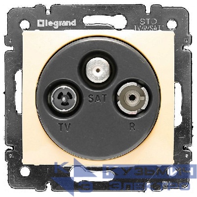 Розетка телевизионная TV/FM/SAT СП Valena механизм сл. кость. (блист.) IEK 695639