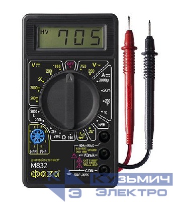 Мультиметр цифровой M832 ФАZА 5000414