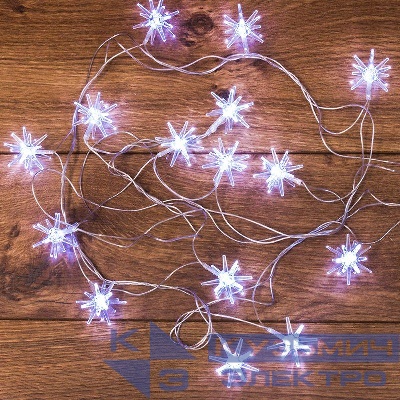 Гирлянда светодиодная "Снежинки" 2.8м 20LED бел. 1Вт IP20 Neon-Night 303-036