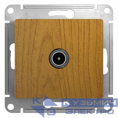 Розетка телевизионная TV Glossa коннектор механизм дерево дуб SE GSL000593