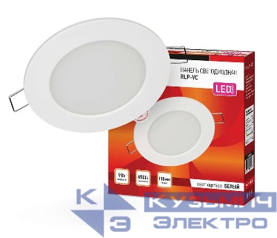 Светильник светодиодный RLP-VC 9Вт 6500К IP40 630лм 230В 118мм круглый встраив. панель бел. IN HOME 4690612024523